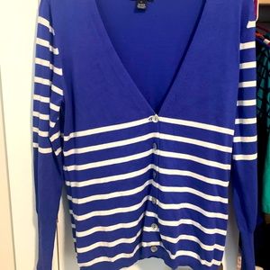 Blue & white stripe cardigan